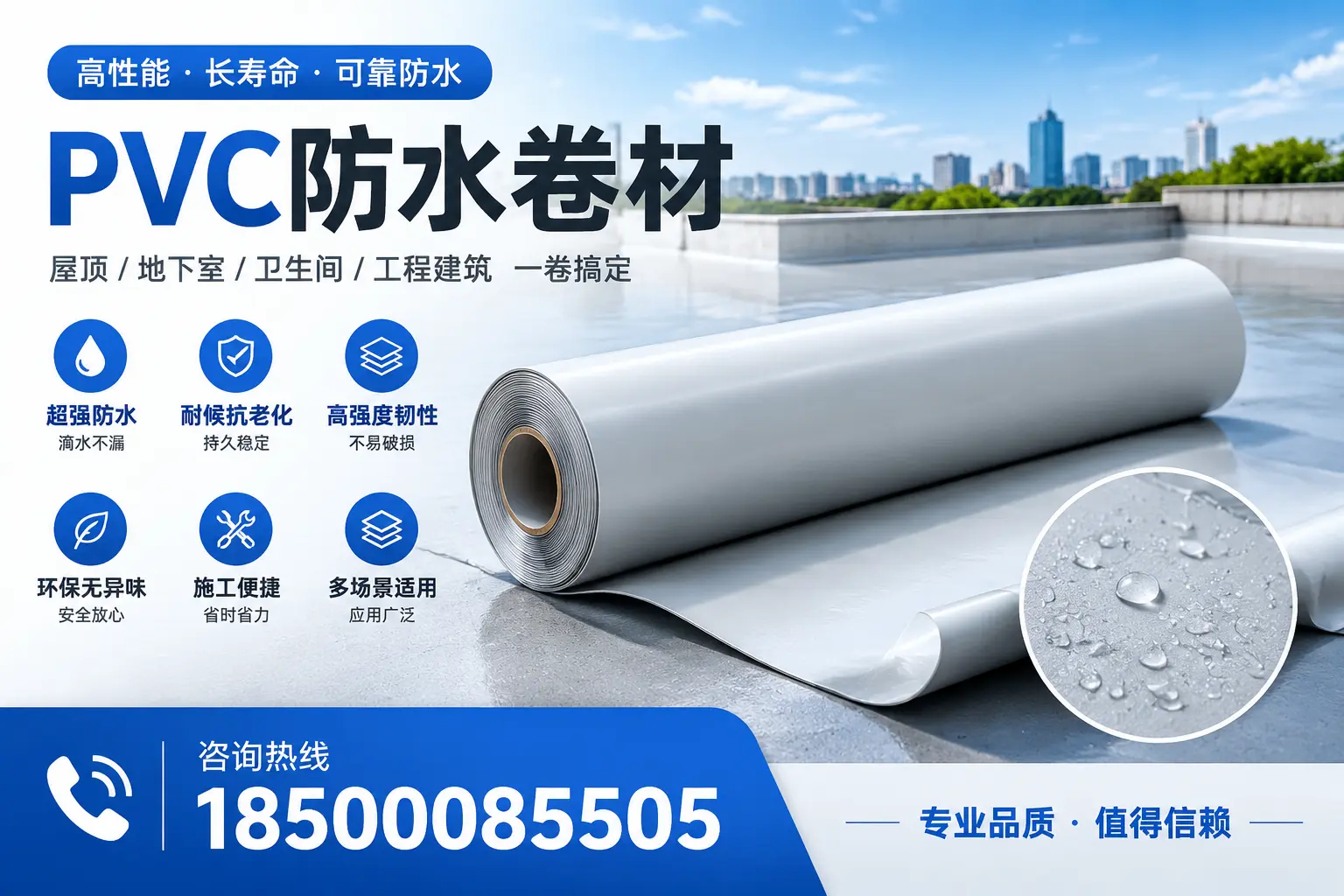 PVC防水卷材的防水效果评测，适合哈密的科学依据